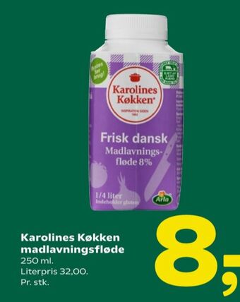 Coop 365 Karolines madlavningsfløde 8% tilbud