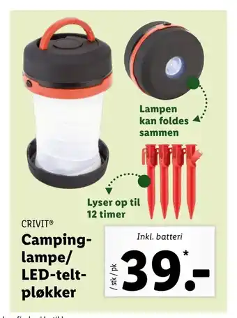 Campinglampe/ LED-telt pløkker