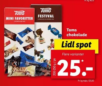 Let-Køb Toms chokolade tilbud