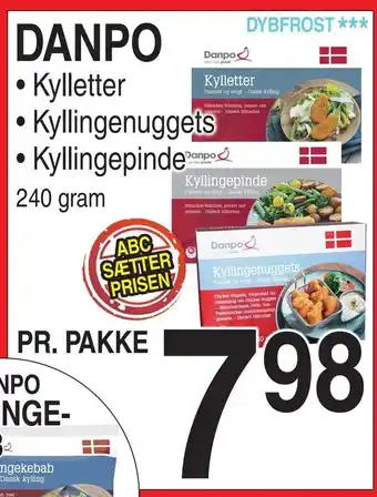 ABC Lavpris Danpo • Kylletter • Kyllingenuggets • Kyllingepinde tilbud