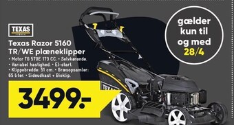 Bilka Texas Razor 5160 TR/WE plæneklipper tilbud