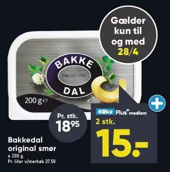 Bilka Bakkedal original smør 2 stk tilbud