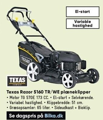 Bilka Texas Razor 5160 TR/WE plæneklipper tilbud