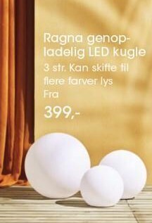 Bilka Ragna genopladelig LED kugle tilbud