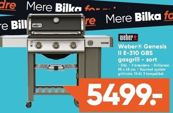 Bilka Weber Genesis II E-310 GBS gasgrill - Sort tilbud