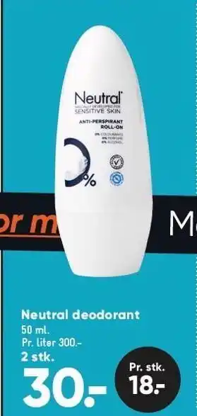 Bilka Neutral deodorant tilbud