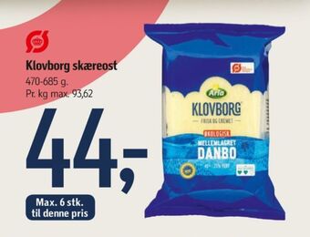 Føtex Klovborg skæreost danbo mellemlagret tilbud