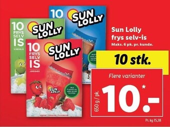 Lidl Sun Lolly Frys selv is tilbud