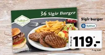 Lidl Sigir burger tilbud