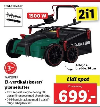 Lidl El-vertikalskærer/plænelufter tilbud