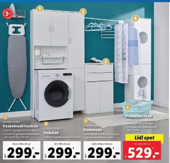 Lidl Vaskemaskineskab, højskab, kommode el. vasketøjsskab tilbud