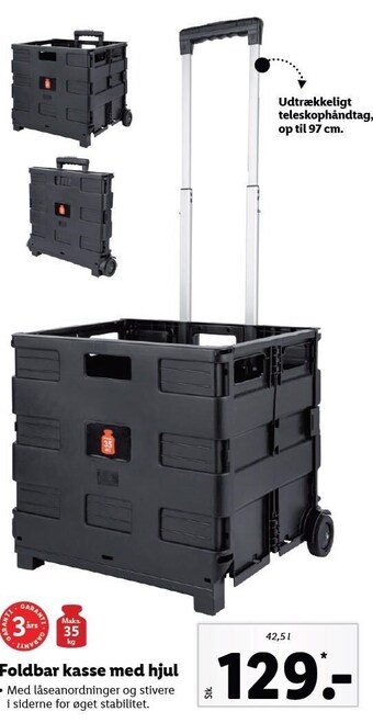 Lidl Foldbar kasse m. hjul tilbud