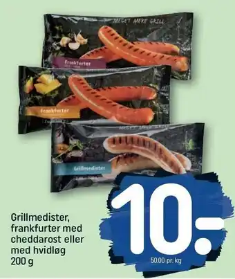 REMA 1000 Grillmedister, frankfurter m cheddarost el. hvidløg tilbud