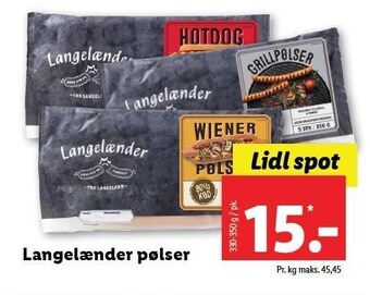 Lidl Langelænder pølser tilbud