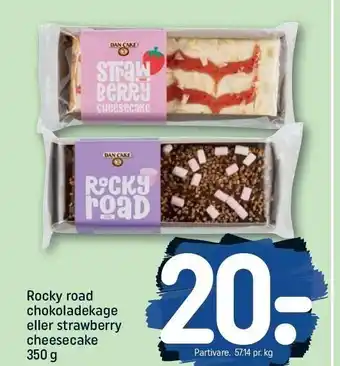 REMA 1000 Rocky road chokoladekage el. strawberry cheesecake tilbud