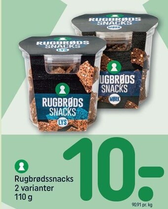 Rugbrødssnacks 2 varianter
