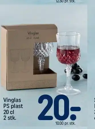 REMA 1000 Vinglas PS plast 20 cl. 2 stk. tilbud