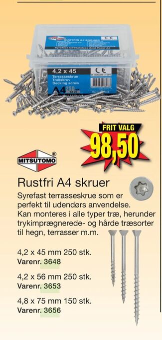 Harald Nyborg Rustfri A4 skruer tilbud