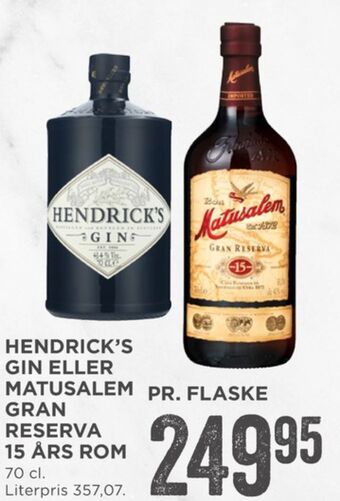 MENY Hendricks gin tilbud
