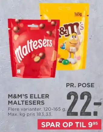 MENY M&ms chokoladepastiller peanut tilbud