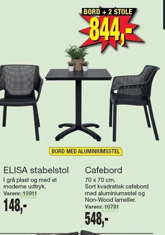 Harald Nyborg Elisa stabelstol eller cafebord tilbud