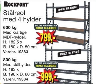 Harald Nyborg Rockfort stålreol tilbud