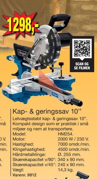 Harald Nyborg Scheppach kap- og geringssav tilbud
