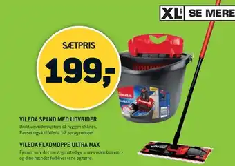 XL-BYG Vileda spand med udvrider + vileda fladmoppe ultra max tilbud