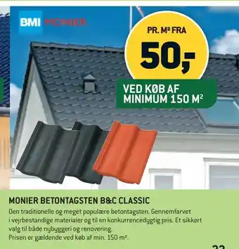 XL-BYG Monier betontagsten b&c classic tilbud
