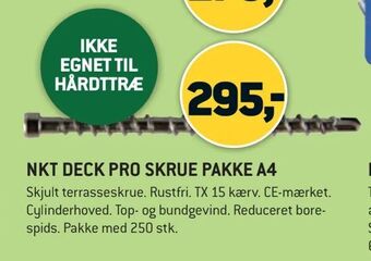 XL-BYG NKT DECK PRO SKRUE PAKKE A4 tilbud