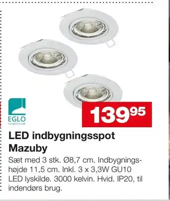 LED indbygningsspot Mazuby