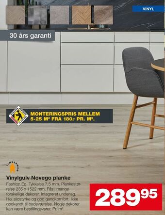 Bauhaus Vinylgulv Novego planke tilbud