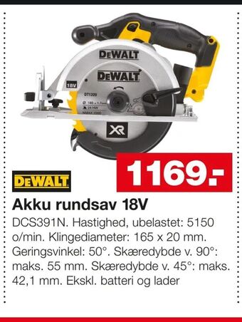 Bauhaus Akku rundsav 18V tilbud