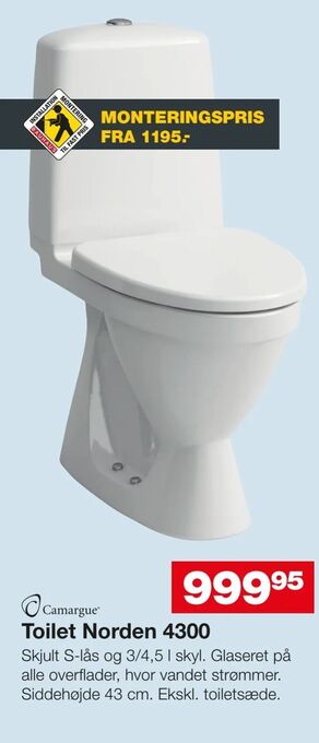 Bauhaus Toilet Norden 4300 tilbud