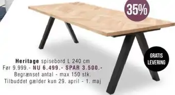 Heritage Spisebord L 240 cm
