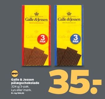 Netto Galle & jessen pålægschokolade mælk tilbud
