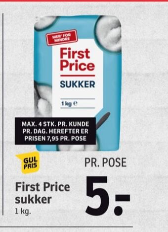 SPAR First price sukker tilbud