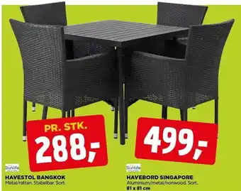jem & fix Havestol Bangkok el. Havebord Singapore tilbud