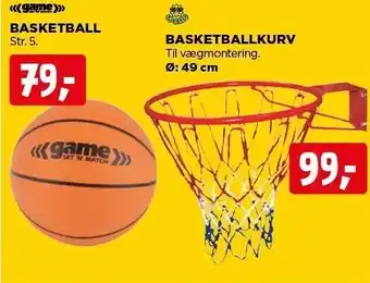 Basketball el. basketballkurv