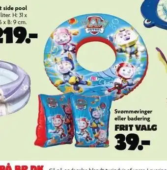 Svømmevinger el. badering