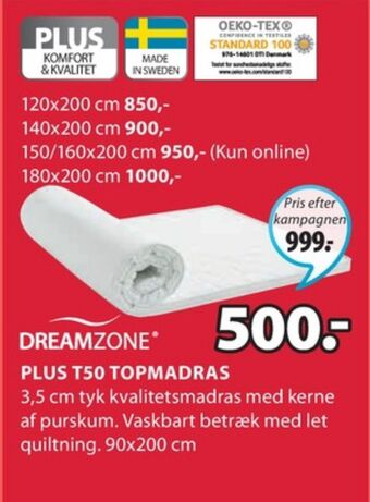 JYSK Dreamzone topmadras tilbud