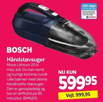 Din Isenkræmmer Bosch Håndstøvsuger BHN20L tilbud
