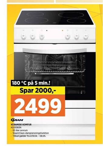 Power Keramisk komfur tilbud