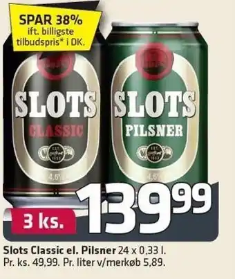 Fleggaard Slots classic el. plsner 3 ks. tilbud