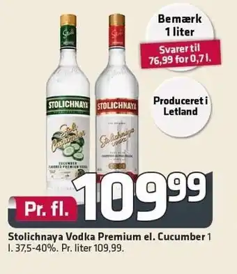 Fleggaard Stolichnaya Vodka Premium el. Cucumber 1 tilbud