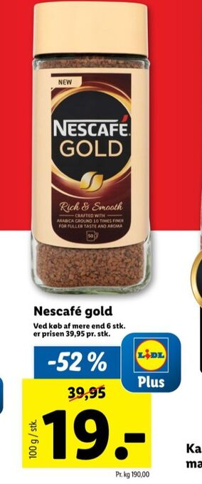 Lidl Gold instant kaffe tilbud