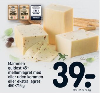 REMA 1000 Mammen skæreost danbo guld tilbud