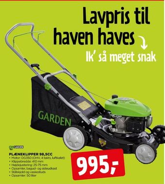 jem & fix Garden plæneklipper tilbud