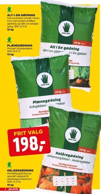 jem & fix Grønne fingre gødning tilbud