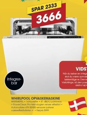 Punkt1 Whirlpool Opvaskemaskine tilbud